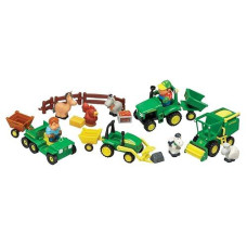 John Deere Fun On The Farm Playset - Includes John Deere Tractor Toys, Farm Animal Toys, Wagon, And Fencing - Kids Farm Toys - Toddler Toys Ages 12 Months And Up