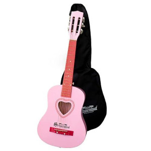 Schoenhut Acoustic Guitar - 31'' Pink Guitar For Kids With 6 Steel Strings - Learn To Play Pink Guitar - Kids Guitar For Girls With A Pick And Extra String - Toddler Guitar For A 3 Year Old And Up