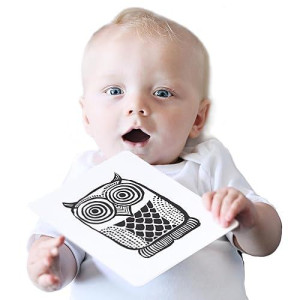 Wee Gallery Black And White Art Flash Cards For Babies, High Contrast Educational Animal Picture Cards, Baby Visual Stimulation, Brain And Memory Development In Infants And Toddlers - Original Animals