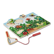 Melissa & Doug Magnetic Wooden Bug-Catching Puzzle Game (10 Pcs)