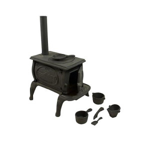 Old Mountain Black Mini Pot Belly Stove Set With Accessories, 13-Inch, Cast Iron