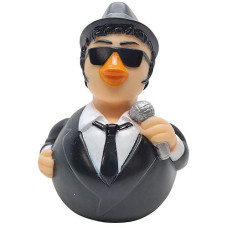 Celebriducks Blues Brother Jake - Premium Bath Toy Collectible - Rock Music Themed - Perfect Present For Collectors, Celebrity Fans, Music, And Movie Enthusiasts