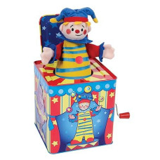 Schylling Silly Circus Jack In The Box - Classic Children'S Musical Toy - Colorful Embossed Tin Box And Friendly Plush - Age 18 Months And Up