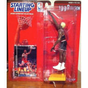 Starting Lineup Dennis Rodman / Chicago Bulls 1998 Nba Action Figure & Exclusive Nba Collector Trading Card