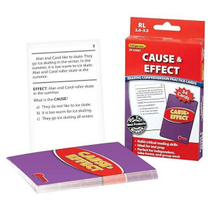 Edupress (Ep-3067) Reading Comprehension Practice Cards, Cause & Effect, Red Level