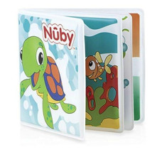 Nuby Bath Fun Time Book With Water-Proof Pages And Surprise Squeaker, Early Education, 0 M+