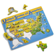 Melissa & Doug Usa Map Wooden Puzzle (45 Pcs)