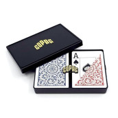 Copag 1546 Design 100% Plastic Playing Cards, Poker Size (Standard) Red/Blue (Jumbo Index, 1 Set)