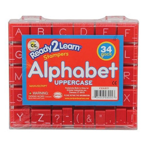 Ready 2 Learn Alphabet Stamps - Uppercase - Small - Set Of 34 - Letter Stampers For Kids