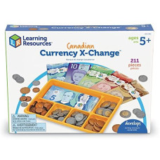 Learning Resources Canadian Currency-X-Change, Pretend Play Money For Kids, Develops Sorting And Money Skills, 211 Pieces, Ages 5+