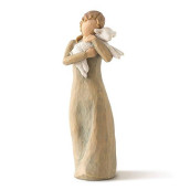 Willow Tree Peace On Earth, An Embrace Of Peace, Figure Holds Lamb As Expression Of Peaceful Blessings For Christmas Nativity, Daily Inspiration For Peace And Hope, Sculpted Hand-Painted Figure