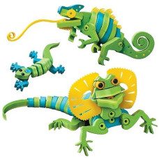 Bloco Toys Lizards & Chameleons | Stem Toy | Gecko, Reptiles Creatures | Diy Building Construction Set (192 Pieces)