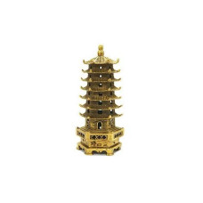 The Petite Brass Pagoda - 5" Feng Shui Enhancer For Protection And Wealth Luck