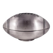 Creative Gifts International Pewter Football Bank For Kids, Newborn Gift, Polished Silver Finish, 4.25
