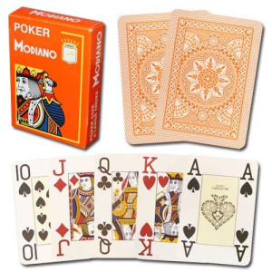 Modiano 100% Plastic Playing Cards Cristallo 4 Pip Jumbo Index (Dark Blue)