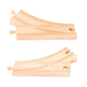 Bigjigs Rail Curved Points (Pack Of 2) - Other Major Wooden Rail Brands Are Compatible