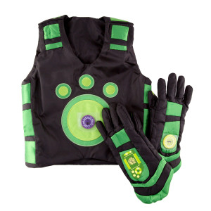 Wild Kratts Creature Power Suit, Chris (Size Large 6-8X) - Includes Vest, Gloves & 2 Power Discs For Halloween Costume, Pretend Play & Dress Up - Officially Licensed Toys- Gift For Kids Boys Girls