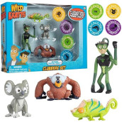Wild Kratts Climbers Action Figure Collectible Figures & Discs (8Pc) Includes 4 Creature Power Discs +4 Animals- Officially Licensed Toys For Children-Gift For Kids Boy Girl