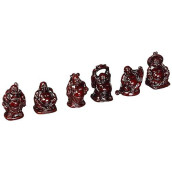 JapanBargain 3578 Chinese Laughing Lucky Buddha Statues, 6 Figurines Set