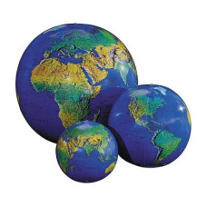 Replogle Globes Inflatable Topographical Globe, Dark Blue Ocean, 12-Inch Diameter