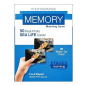 Stages Learning Materials Picture Memory Sea Life Card Real Photo Concentration Memory Game,Aquamarine,Size 5 X 3