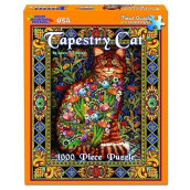 White Mountain Puzzles Tapestry Cat - 1000 Piece Jigsaw Puzzle