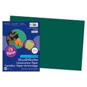 Pacon Sunworks Construction Paper, 12-Inches By 18-Inches, 50-Count, Dark Green (7807)