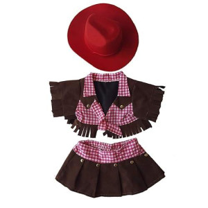Cowgirl Outfit Teddy Bear Clothes Fits Most 14" - 18" Build-A-Bear And Make Your Own Stuffed Animals