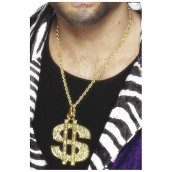 Smiffys Dollar Sign Medallion On Chain - Gold