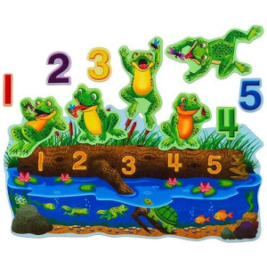 Little Folk Visuals Five Speckled Frogs Precut Flannel/Felt Board Figures, 11 Pieces Set