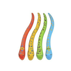 Swimline Dive Eels Toys 4-Pack Weighted Catch And Retrieval Game For Swimming Pool & Bath Tub For Kids Multi Color Rings Underwater Dive Practice Education Learn