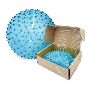 Edushape The Original Sensory Ball For Baby - 7 Deflated Transparent Blue Color Baby Ball That Helps Enhance Gross Motor Skills For Kids Aged 6 Months & Up - Vibrant, Colorful And Unique Toddler Ball