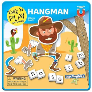 PlayMonster Take 'N' Play Anywhere - Hangman, 6.75 inches wide x 6.75 inches long