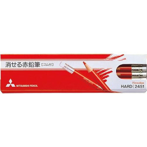2451 K2451 Red Erasable Pencil Mitsubishi Pencil Co., Ltd. (Japan Import)