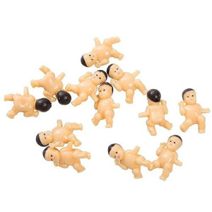 Mini Plastic Babies With Open Hands Baby Shower Favor Charms, 12Ct