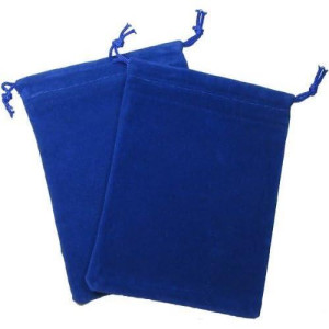 Chessex Dice: Velour Cloth Dice Bag Small (4 X 6) - Blue - Holds Approximately 20-30 Dice