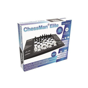 Lexibook Cg1300 Chessman Elite Interactive Electronic Chess Game, 64 Levels Of Difficulty, Leds, Battery Powered, Black / White