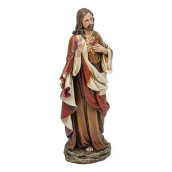 Renaissance Collection Joseph'S Studio By Roman 10.25 Inch Tall Sacred Heart Of Jesus Figure, Made Of Stone Resin And Hand Painted
