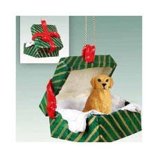 Golden Retriever Gift Box Christmas Ornament - Delightful!