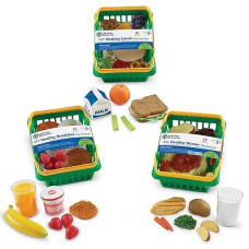 Learning Resources Pretend & Play Healthy Foods Set, 3 Baskets Of Plastic Play Food, Ages 3+