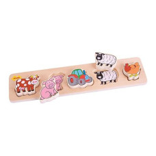 Bigjigs Toys Chunky Lift And Match Farm Puzzle