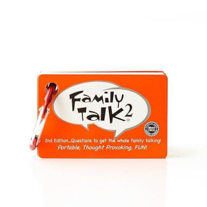 Around The Table Games Family Talk 2 Portable, Meaningful Conversation Starters Includes 50 Card Deck, 100 Questions, 1 Ring