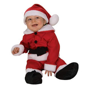 Rubies Fleece Baby Santa Romper costume and Hat, RedWhite, Newborn