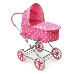 Badger Basket Just Like Mommy 3-In-1 Toy Doll Pram Stroller And Carrier For 18-22 Inch Dolls - Pink/Polka Dots