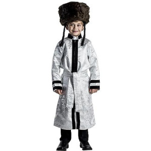 Dress Up America Silver Grand Rabbi Coat For Kids - Jewish Bekitcha Set For Boys