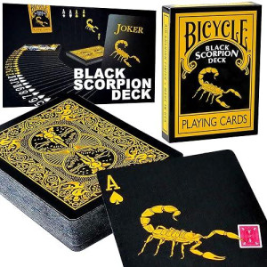 Magic Makers Bicycle Black Scorpion Deck With Extra Gaff Cards For Perfoming Magic Card Tricks