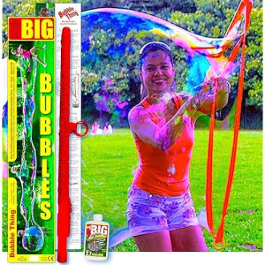 Bubblething The Original Big Bubbles Wand Blows Bubbles 30-Feet-Long And More | Includes Big Bubbles Mix To Make 2.7 Gallons Of Big Bubble Solution | Easy, Safe Outdoor Family Fun
