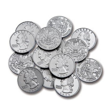 Learning Advantage Play Quarters - Set Of 100 Plastic Coins - Designed And Sized Like Real Us Currency - Teach Money Math With This Pretend Play Resource