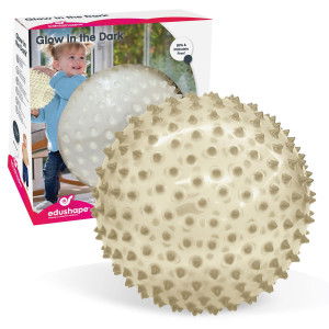 Edushape The Original Sensory Ball For Baby - 7 Glow-In-The-Dark Color Baby Ball That Helps Enhance Gross Motor Skills For Kids Aged 6 Months & Up - Vibrant, Colorful And Unique Toddler Ball
