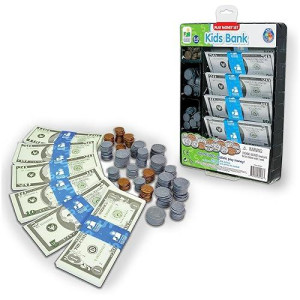 The Learning Journey: Kids Bank Play Money Set - Play Money For Kids - Over $5000 In Realistic Play Money To Build Kids Counting Skills - Ages 5 And Up - Award Winning Toys